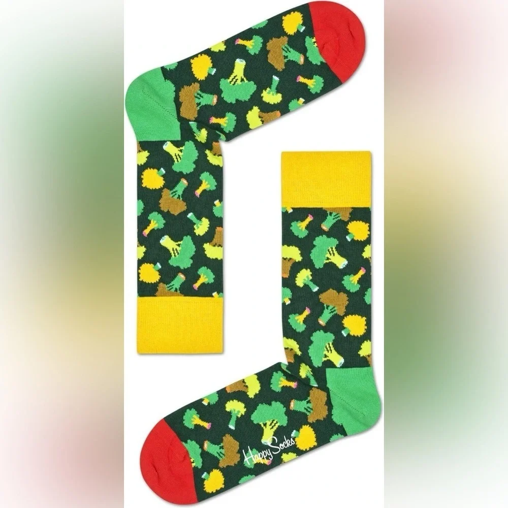 NWT Happy Socks Broccoli Green Multicolor Socks